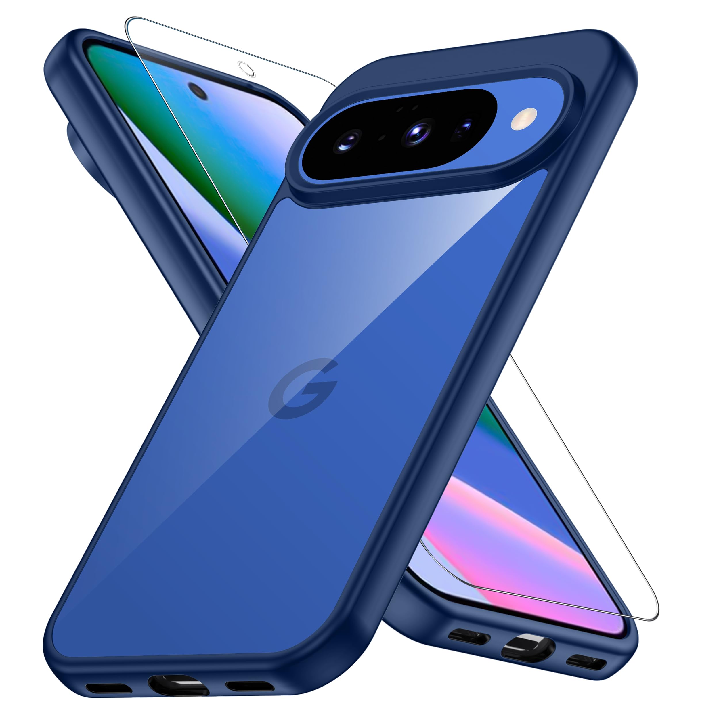 Google Pixel 10青色 クリアケース付き Amazon.co.jp: Google Pixel 10 / 10 pro用ケース ブルー 黄変防止